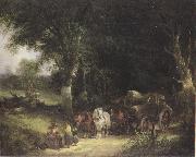William Shayer Carging Timber in the New Forest (mk37) oil on canvas